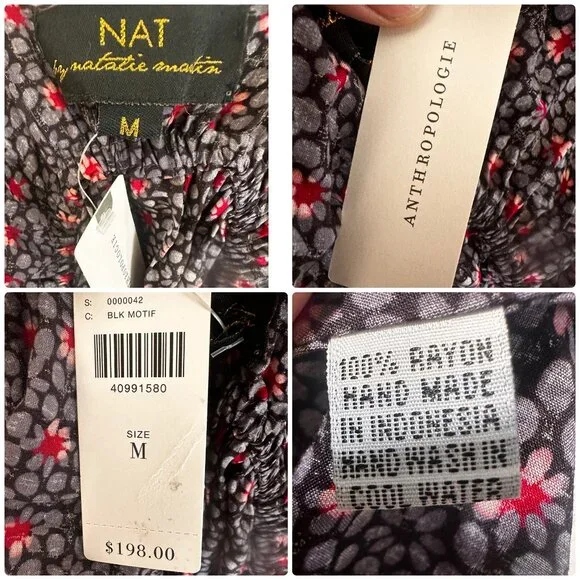 Natalie Martin Anthropologie Nico Wrap Maxi Dress Womens Medium Floral Draped - Picture 6 of 16